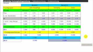 mehrstufige Deckungsbeitragsrechnung  Teilkostenrechnung  Kostenrechnung [upl. by Kcyrred]