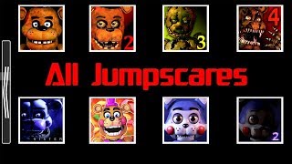 Animatronics Jumpscares in HD FNaF 1 2 3 4 5 6 [upl. by Arianie81]