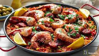 Paella with Prawns and Chorizo Recipe [upl. by Eelrak]