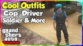 GTA 5 Online  Cool amp Awesome Outfits 1 Cop Soldier Drake amp More GTA V Wardrobe Wednesday [upl. by Lindblad]