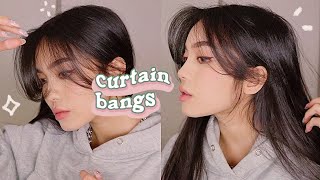 HOW TO STYLE CURTAIN BANGS  LAYERS 💫 HAIR TUTORIAL [upl. by Malanie]