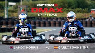 LANDO NORRIS VS CARLOS SAINZ IN EPIC GO KARTING BATTLE [upl. by Emia]