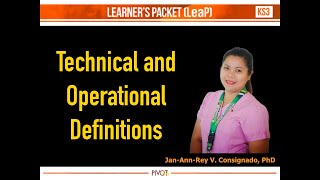 Technical and Operational Definitions  English 10 [upl. by Elleneg36]