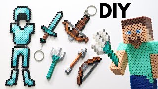 Easy DIY Minecraft Perler Bead Keychains amp Magnets [upl. by Yvonner237]