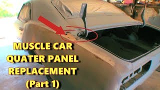 Quarter Panel Replacement  Car Restoration  Part 1 [upl. by Nekcarb]