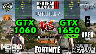 GTX 1060 6GB vs GTX 1650 Super  12 Games Tested  Side by Side  Benchmarks [upl. by Atelokin]