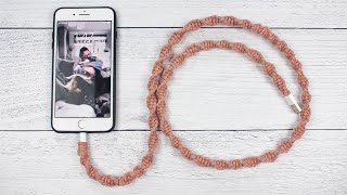 DIY Macrame Charger  Wrapping a Phone Cord [upl. by Aronoff]