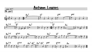 Autumn Leaves D minor version  Play along  Bb version [upl. by Bobbe]