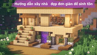 Hướng Dẫn Xây Nhà Trong Minecraft 4 Xây Nhà Đơn Giản Để Bắt Đầu Sinh Tồn  Minecraft 1144 [upl. by Ellinej191]