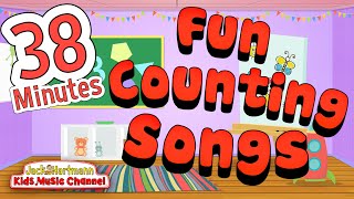 38 MINUTES of FUN COUNTING SONGS  Jack Hartmann [upl. by Ralston]