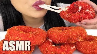 CHEESY MOZZARELLA HOT CHEETO ONION RINGS  ASMR Crunchy Eating Sounds  Recipe ASMR Phan [upl. by Acceber]