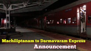 Darmavaram Express Announcement  India Railways [upl. by Sualokin]