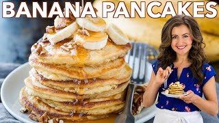 The Best BANANA PANCAKES Recipe [upl. by Boote]