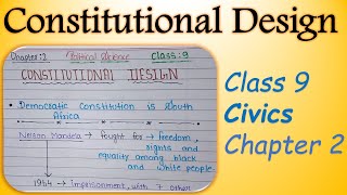 Class 9 Political Science  Civics Chapter 2 Constitutional design Notes Class9toSuccess [upl. by Marras]