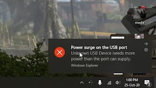 Power Surge On USB Port Windows 10 FIXED [upl. by Gauldin]