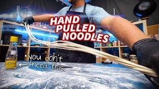 Hand Pulled Noodles A Foolproof Method for STRETCHY Dough [upl. by Eilesor]