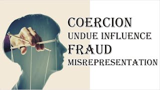 Coercion Undue Influence Fraud Misrepresentation  Indian Contract Act 1872  Law Guru [upl. by Grochow]