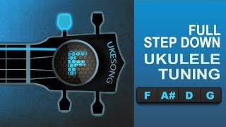 Online Ukulele Tuner  Full Step Down UKULELE TUNING [upl. by Adnerol]