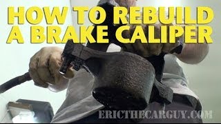 How To Rebuild a Front Brake Caliper EricTheCarGuy [upl. by Elylrac228]