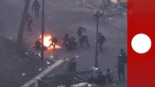 Unseen footage Snipers fire at Maidan protesters during Kiev riots [upl. by Nodearb79]