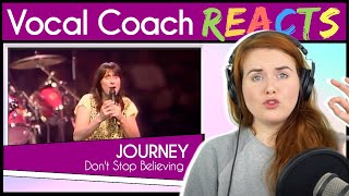 Vocal Coach reacts to Journey  Dont Stop Believin Steve Perry Live [upl. by Kcirre]