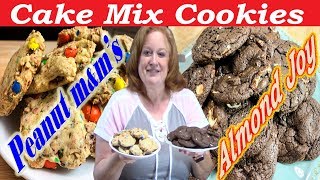 CAKE MIX COOKIE RECIPE  2 WAYS  ALMOND JOY  PEANUT MampMS [upl. by Nette345]