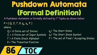 Pushdown Automata Formal Definition [upl. by Eeldivad]