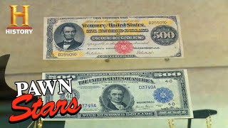 Pawn Stars INCREDIBLY RARE FEDERAL CURRENCY Season 13  History [upl. by Trescha]