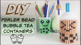 DIY 3D Cute Perler Bead Bubble Tea [upl. by Keven794]