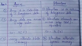 difference between array and structure  array and structure  c programming [upl. by Chapen546]