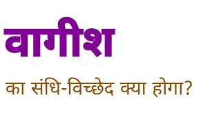 वागीश का संधि विच्छेद क्या होता है  vagish ka sandhi vichchhed kya hota hai  sandhi vichchhed [upl. by Ettennej]