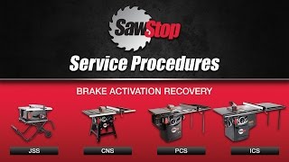 SawStop Service Tip Recovering an Activated Brake [upl. by Orlantha]