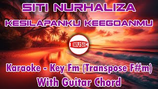 Siti Nurhaliza  Kesilapanku Keegoanmu Karaoke  Key Fm Transpose Fm  Guitar Chord [upl. by Lockhart]