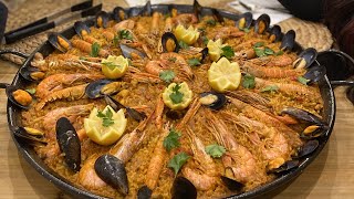 Authentic Spanish Seafood Paella Recipe  Helina Sanchez [upl. by Gilliam]