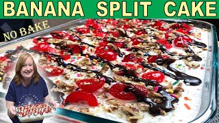 BANANA SPLIT Cake Recipe  No Bake Icebox Cake [upl. by Noiraa]