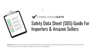 Safety Data Sheet SDS Guide For Importers amp Amazon Sellers [upl. by Lehcer482]