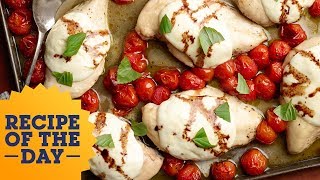 Recipe of the Day Sheet Pan Caprese Chicken  Food Network [upl. by Aihsekat]