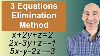 Solving Systems of 3 Equations Elimination [upl. by Jammin]