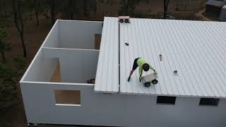 Structural Insulated Roof Panel Install [upl. by Ahsienyt]