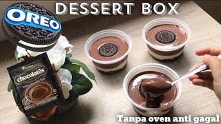 Resep Oreo chocolatos dessert box tanpa oven anti gagal  coklat nya meleleh dan super creamy [upl. by Aromat]