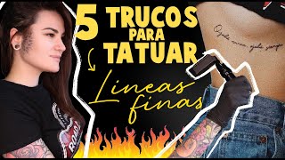 5 TRUCOS 🤯 para TATUAR LÍNEAS finas perfectas ✔️ [upl. by Ateloj]