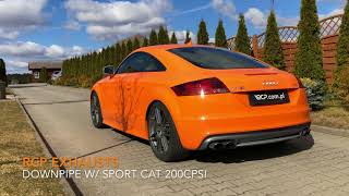 Audi TTS  RCP Exhausts Downpipe  sport cat 200cpsi [upl. by Enilkcaj]