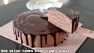 Ide kue ulang tahun coklat mewah tanpa oven tanpa kukus Chocolatos Mille Crepe Cake [upl. by Zins]