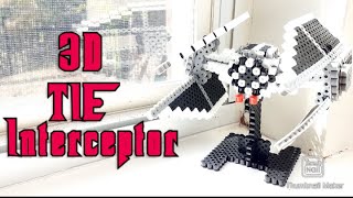 3D TIE Interceptor Perler Beads FULL TUTORIAL [upl. by Atilrahc]