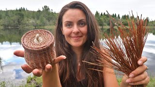 Making a Basket from PINE NEEDLES  Start to Finish Project [upl. by Annissa526]