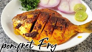 Pomfret Fry Recipe  Fish Recipes  How To Clean And Cut Pomfret [upl. by Alekahs186]