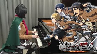 Attack on Titan OP3「Shinzou wo Sasageyo」Rus Piano  When Mikasa played SASAGEYO [upl. by Tallia]