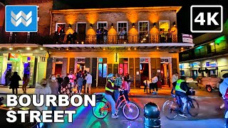 4K Nightlife at Bourbon Street in New Orleans Louisiana USA Virtual Walking Tour amp Travel Guide [upl. by Trelu]