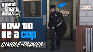 GTA 5  How To Join the Police Police Uniform Free Weapons SWAT Shield [upl. by Kama249]