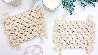 Macrame Tutorial  DIY Boho Macrame Coasters [upl. by Fulvia]